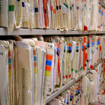 Stacks of medical files