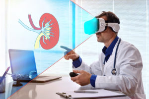 Nephrologist using virtual reality